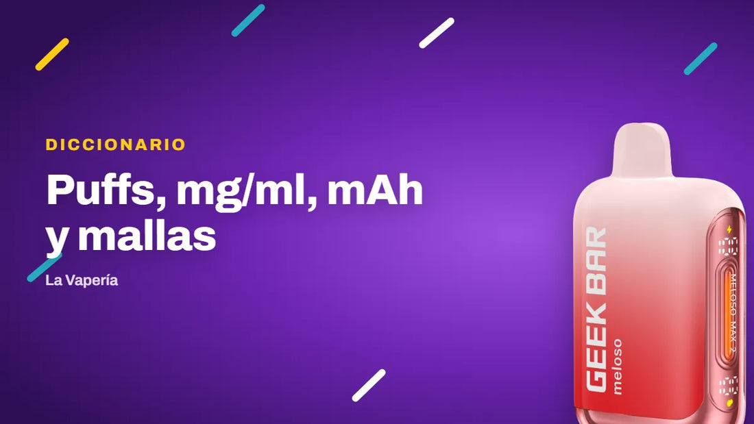 Qué significan los números de un vape: puffs, mg/ml, mAh y mallas