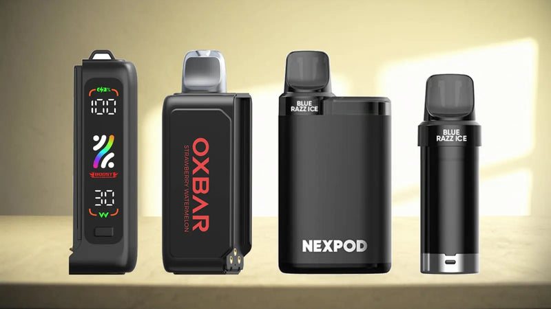 Vapers con pod recargable: batería y pod Oxbar Svopp, kit y recarga Wotofo Nexpod