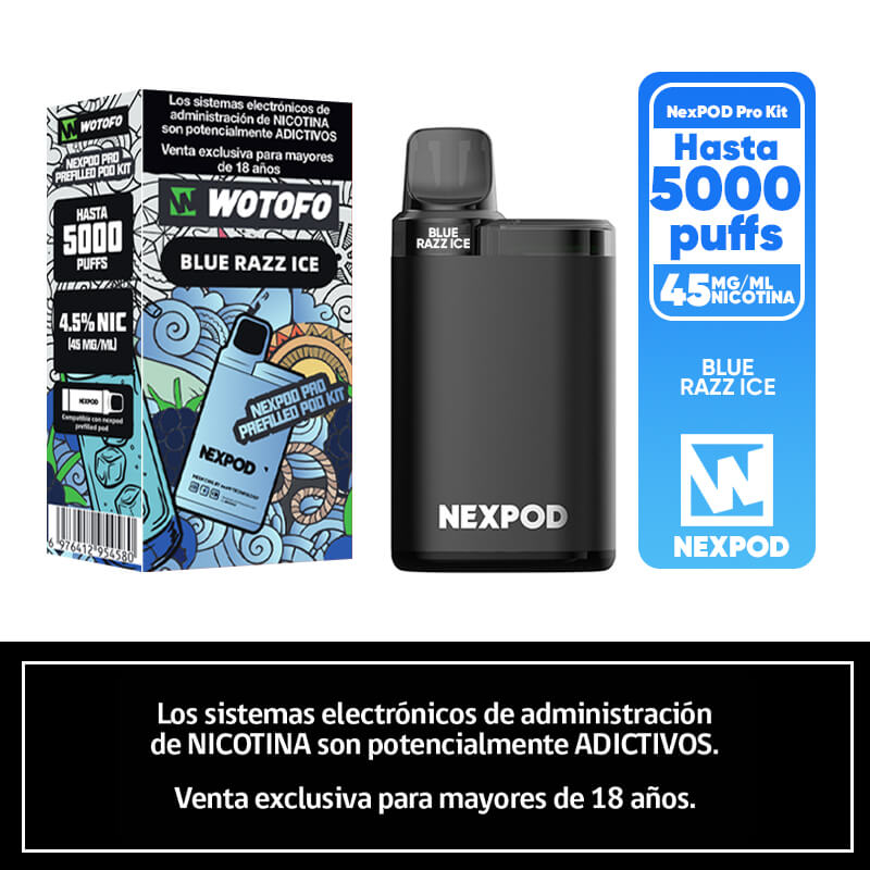Vaper Desechable Nexpod Kit 5000 Puff Blue Razz Ice