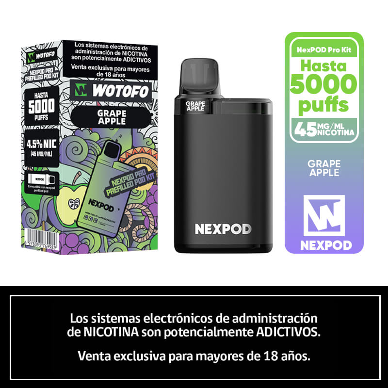 Vaper Desechable Nexpod Kit 5000 Puff Grape Apple