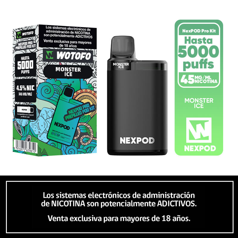 Vaper Desechable Nexpod Kit 5000 Puff Monster Ice