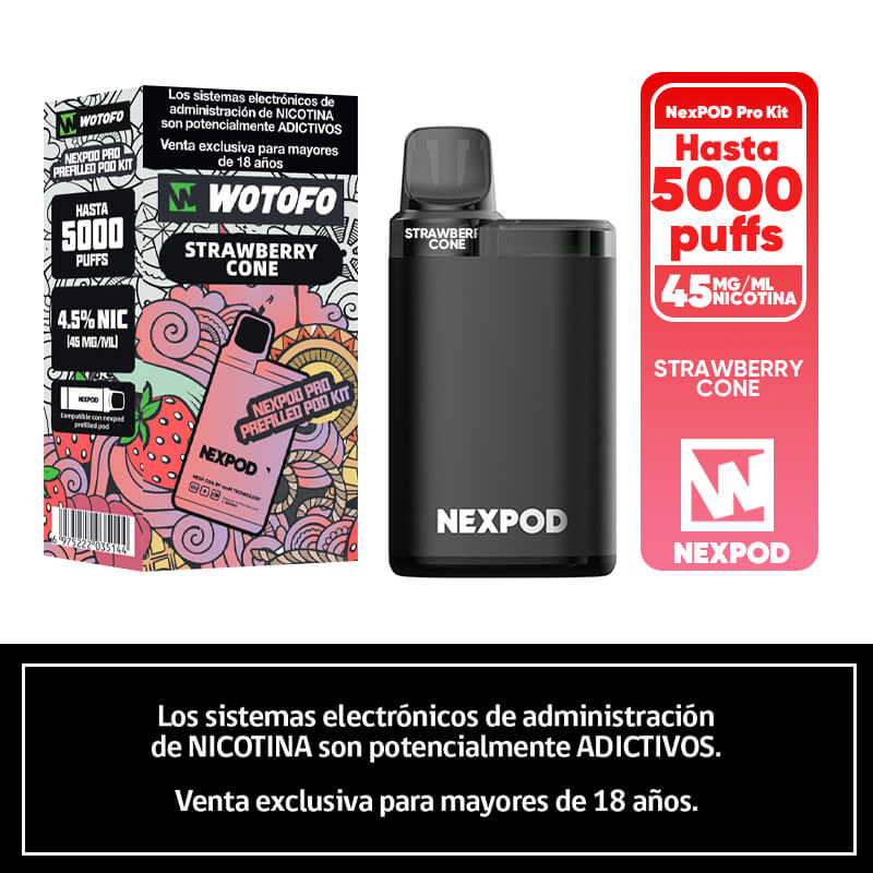 Vaper Desechable Nexpod Kit 5000 Puff Strawberry Cone