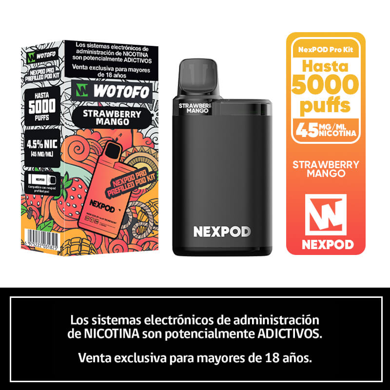 Vaper Desechable Nexpod Kit 5000 Puff Strawberry Mango