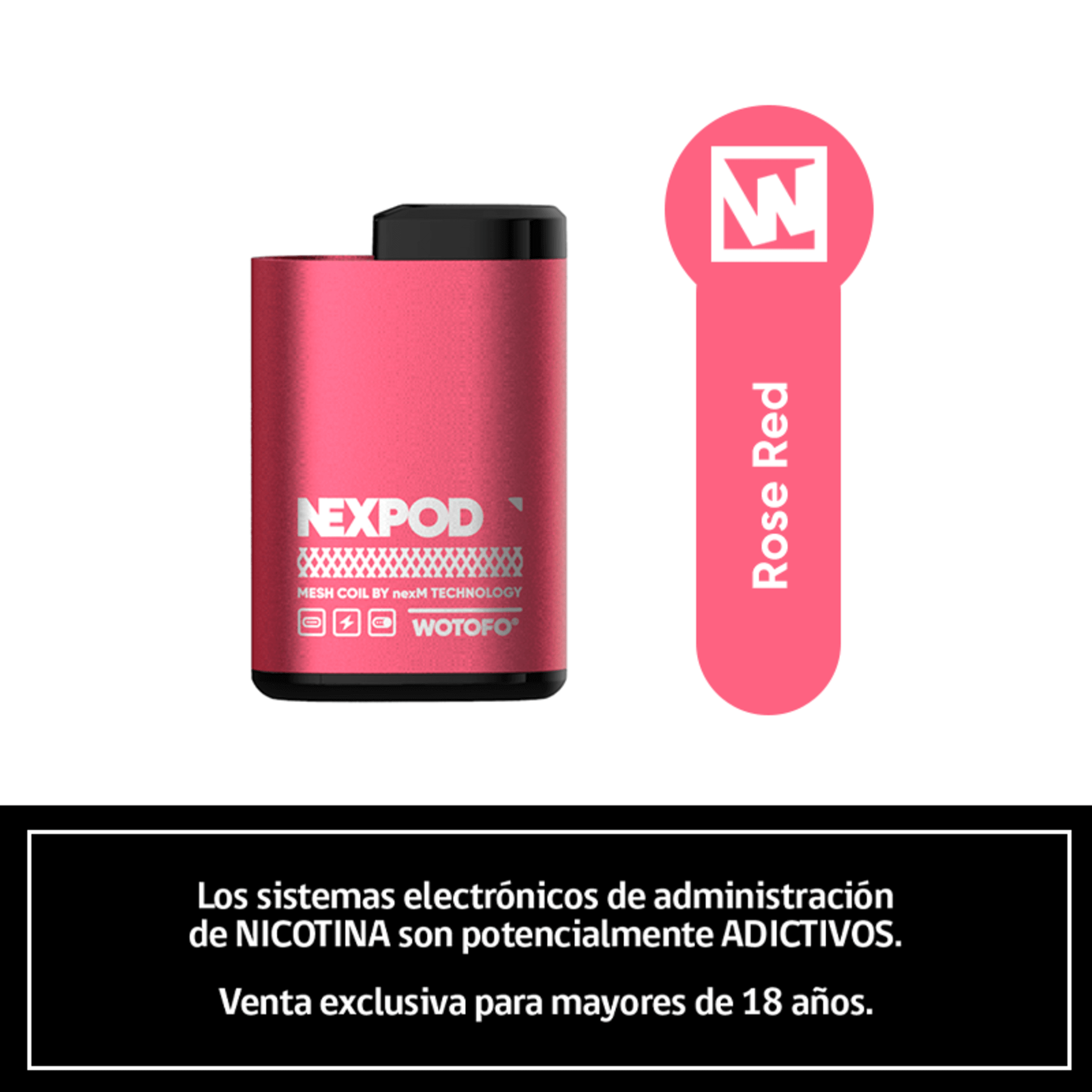 Vaper Desechable Nexpod Batería Rose Red