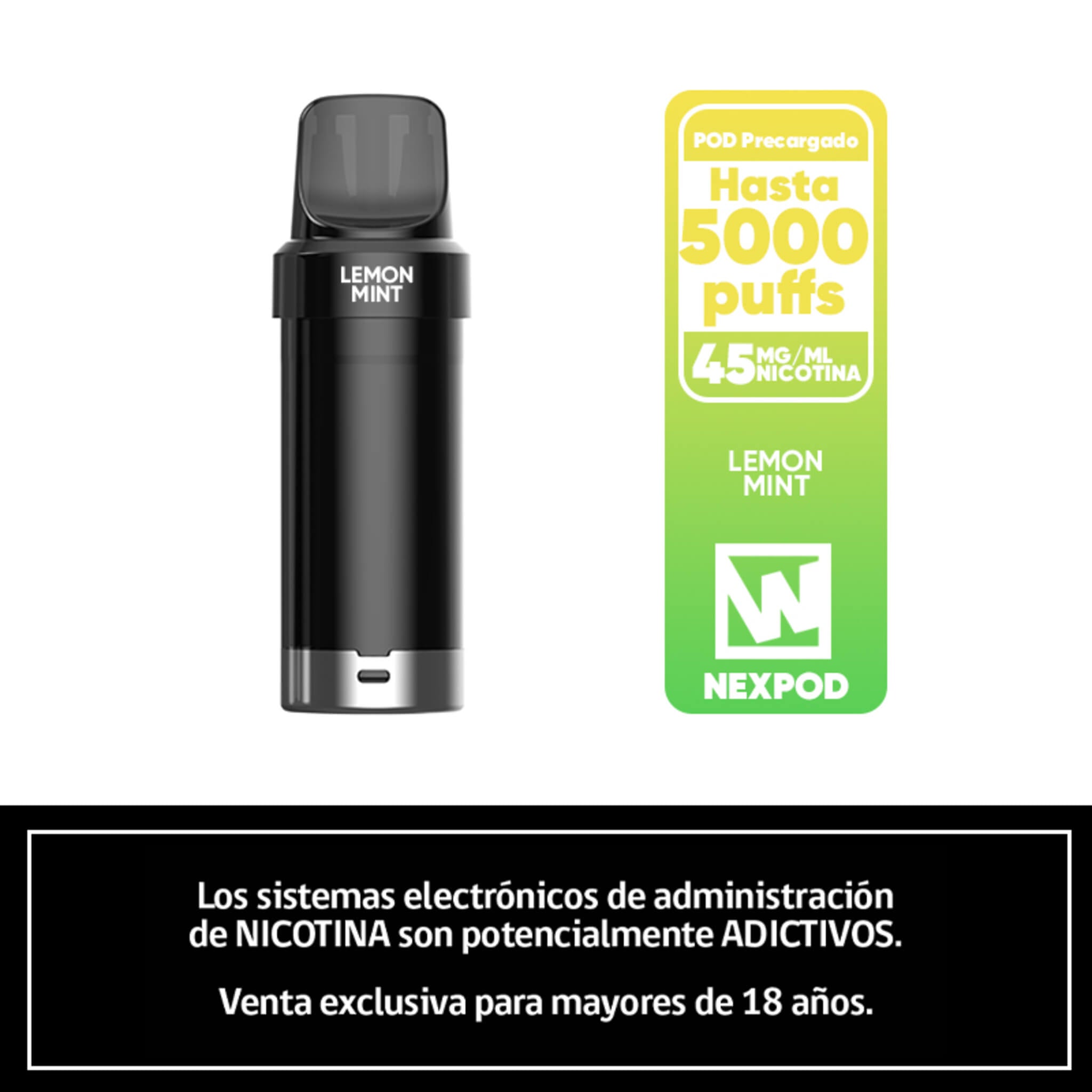 Vaper Desechable Nexpod 5000 Puffs Lemon Mint