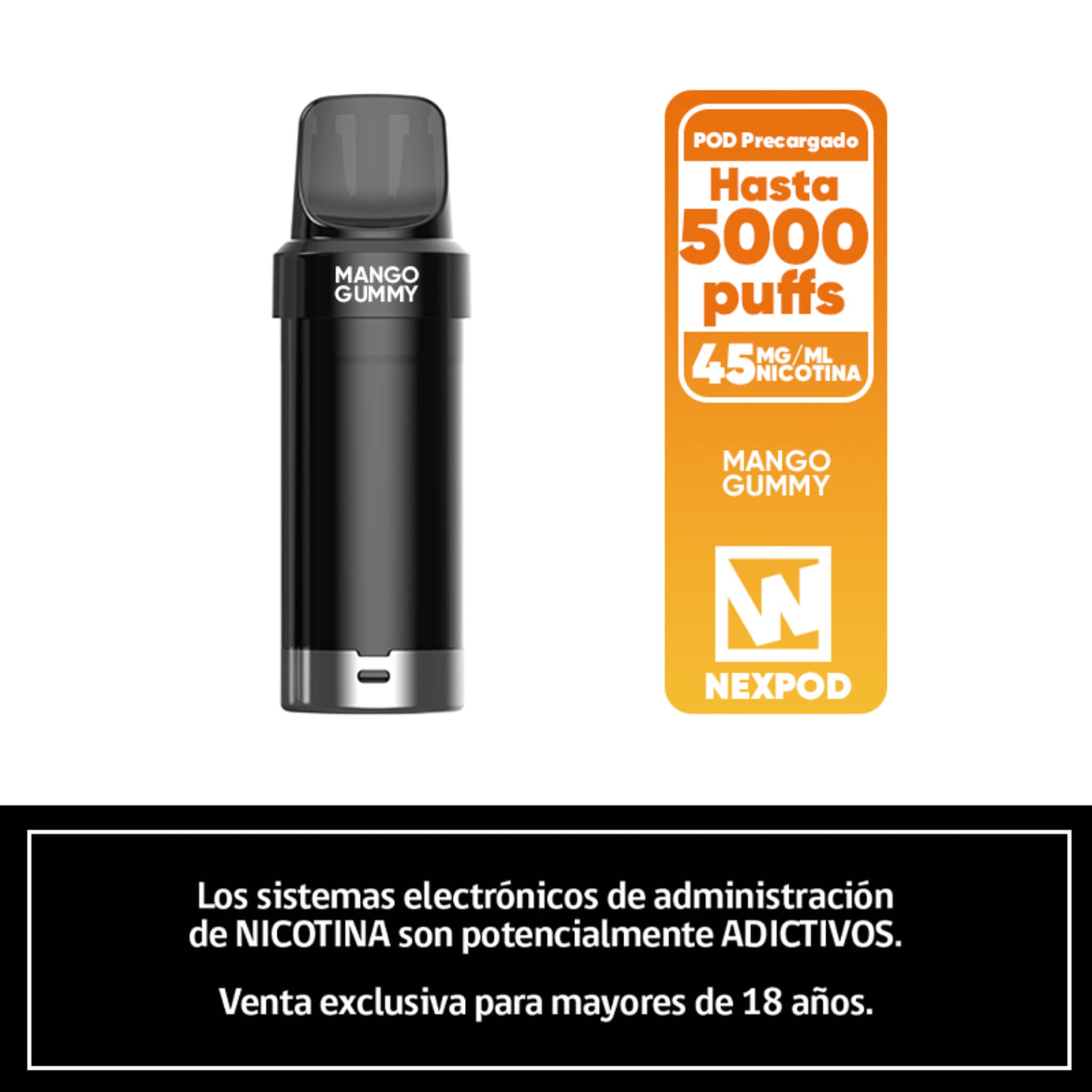 Vaper Desechable Nexpod 5000 Puffs Mango Gummy