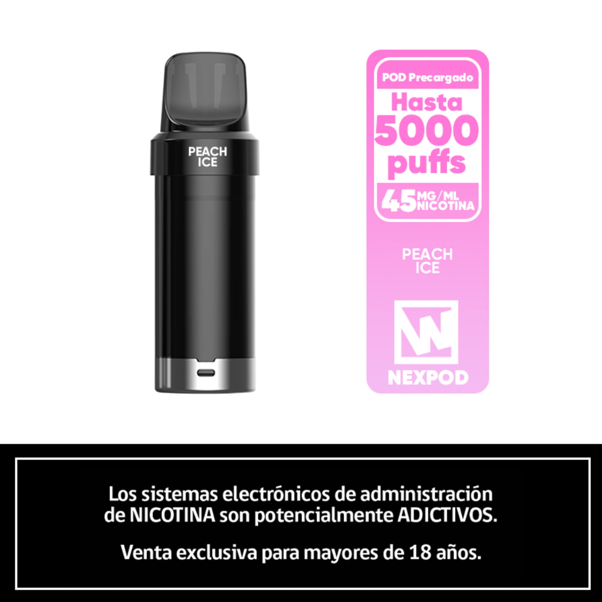 Vaper Desechable Nexpod 5000 Puffs Peach Ice