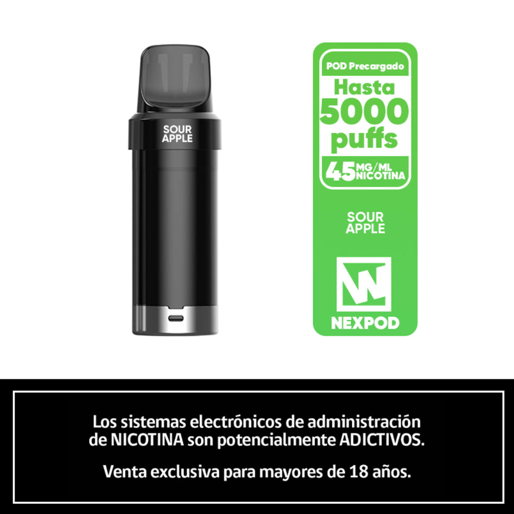 Vaper Desechable Nexpod 5000 Puffs Sour Apple