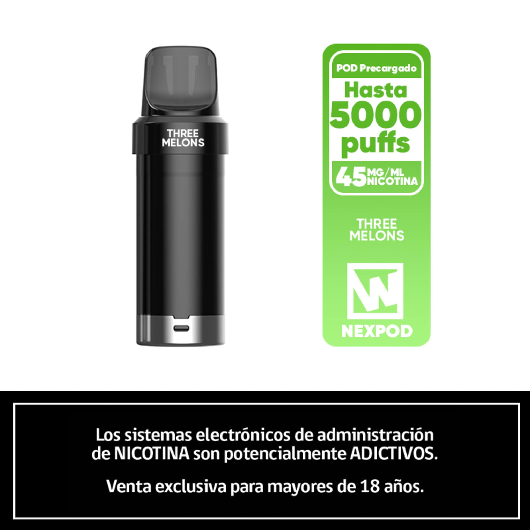 Vaper Desechable Nexpod 5000 Puffs Three Melons