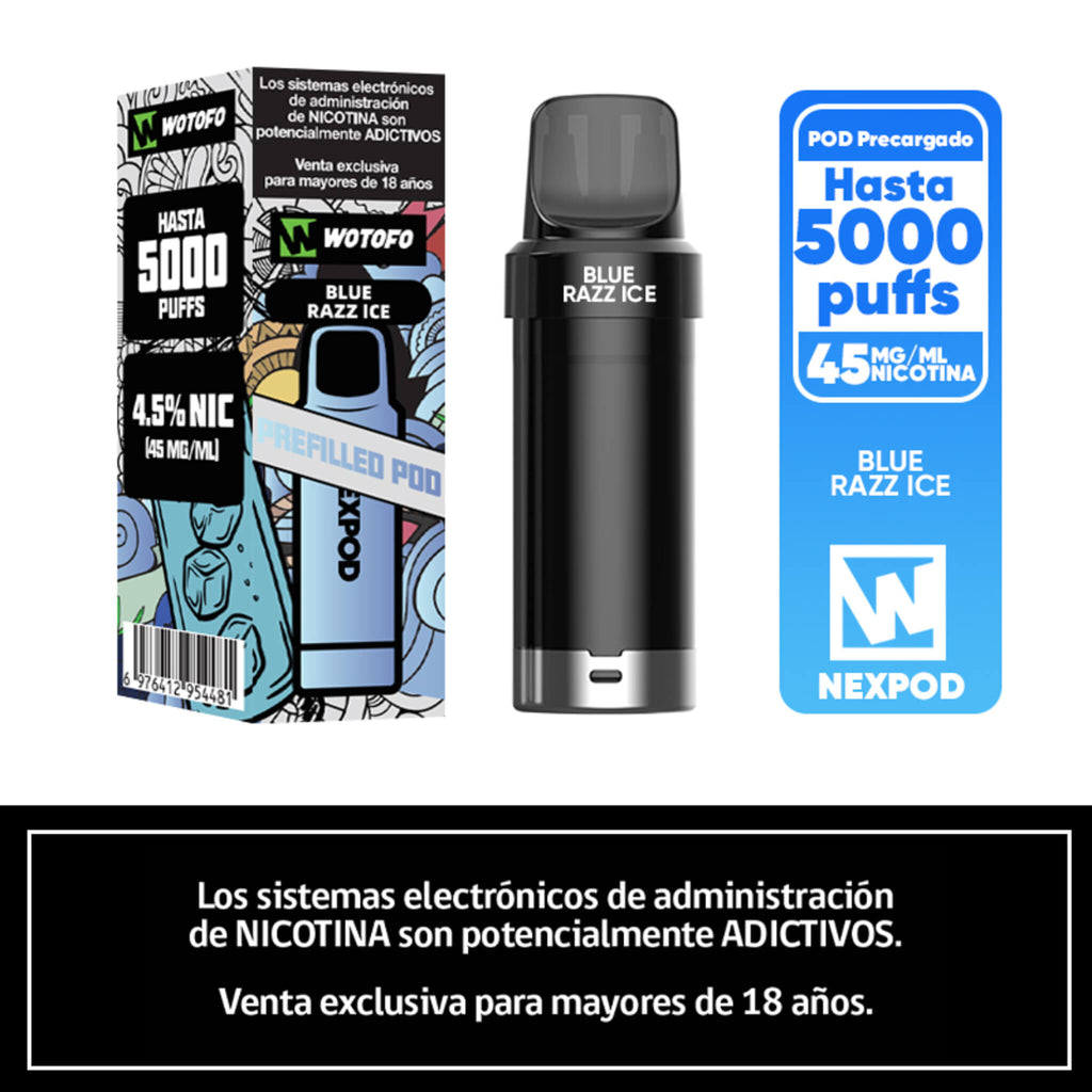 Vaper Desechable Nexpod 5000 Puffs Blue Razz Ice