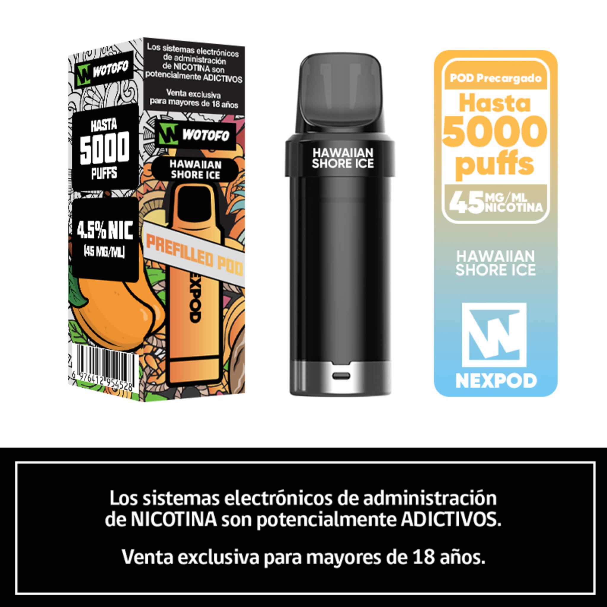 Vaper Desechable Nexpod 5000 Puffs Hawaiian Shore Ice