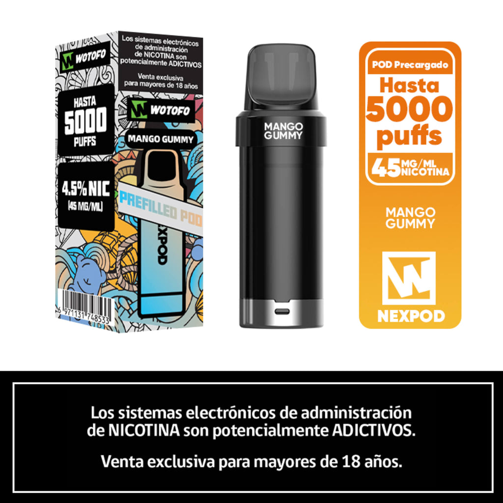 Vaper Desechable Nexpod 5000 Puffs Mango Gummy