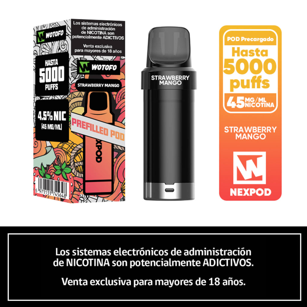 Vaper Desechable Nexpod 5000 Puffs Strawberry Mango