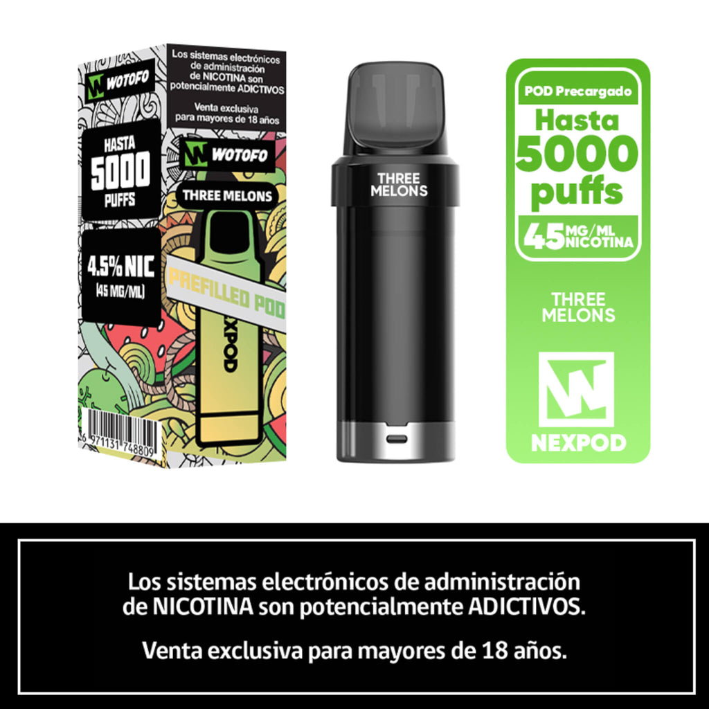 Vaper Desechable Nexpod 5000 Puffs Three Melons