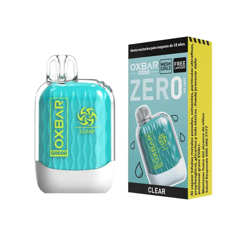 Oxbar G8000 Zero Sin Nicotina Clear 8.000 Puffs | La Vaperia