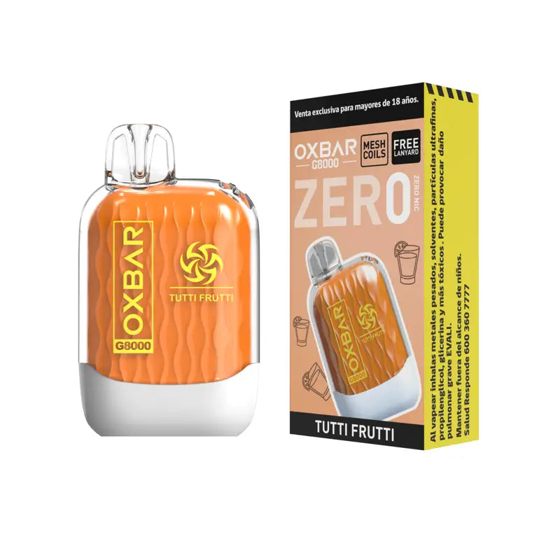 Vaper Desechable Oxbar G8000 Sin Nicotina 8000 puffs Tutti Frutti