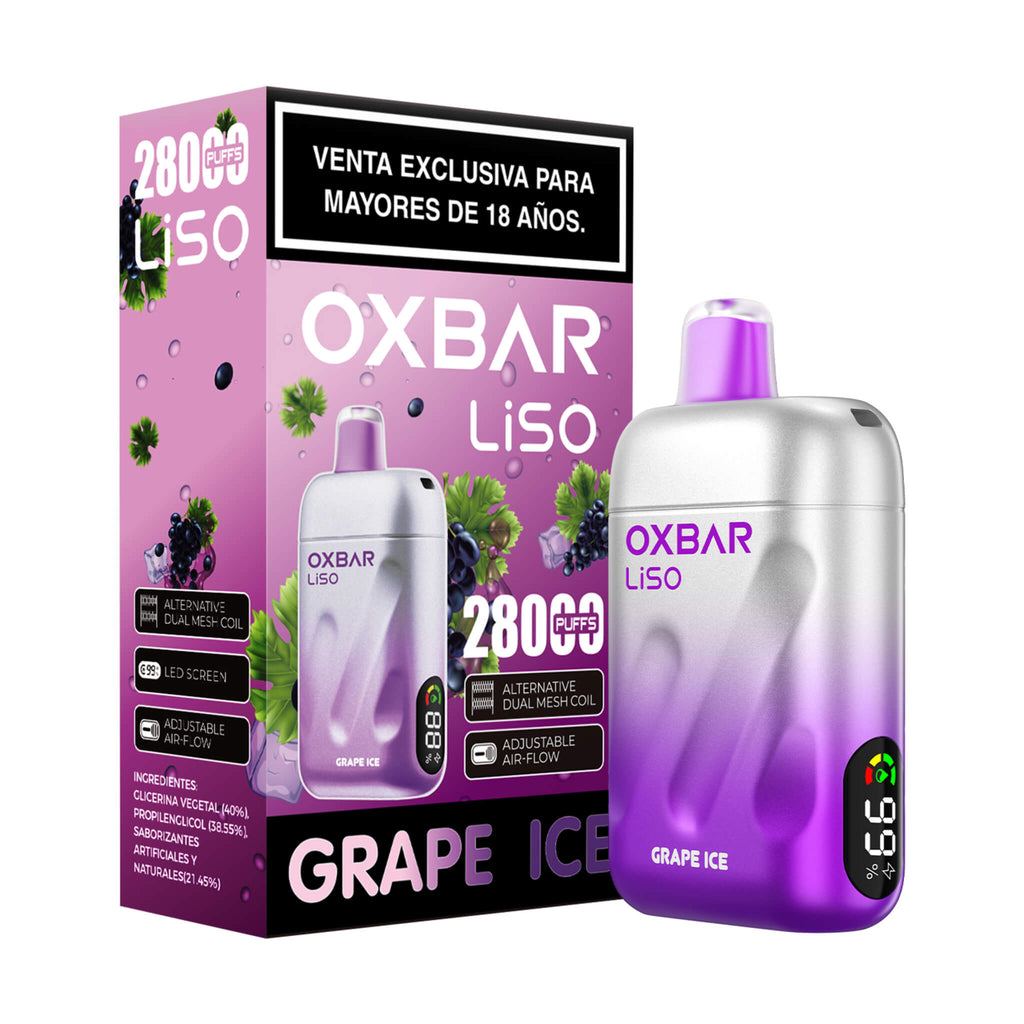 Vaper Desechable Oxbar Liso 28000 puffs Grape ice