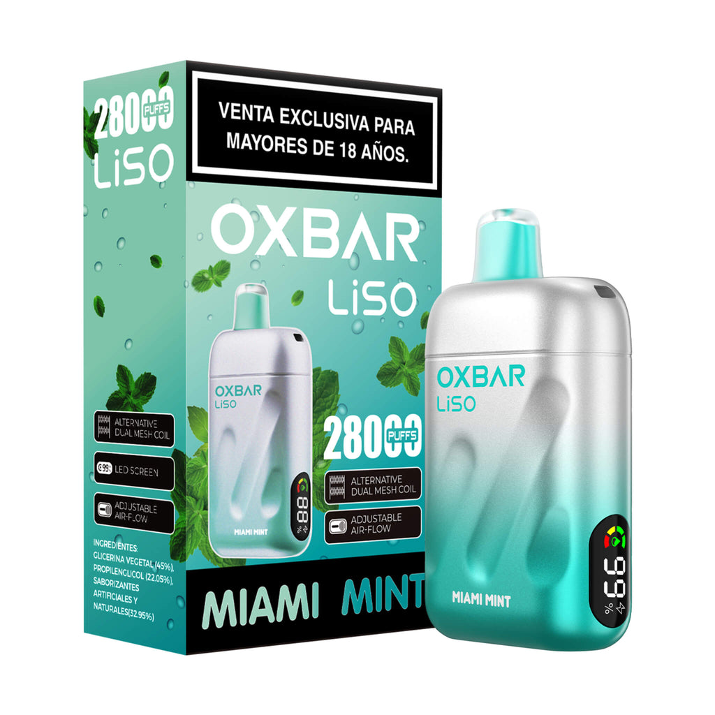 Vaper Desechable Oxbar Liso 28000 puffs Miami Mint