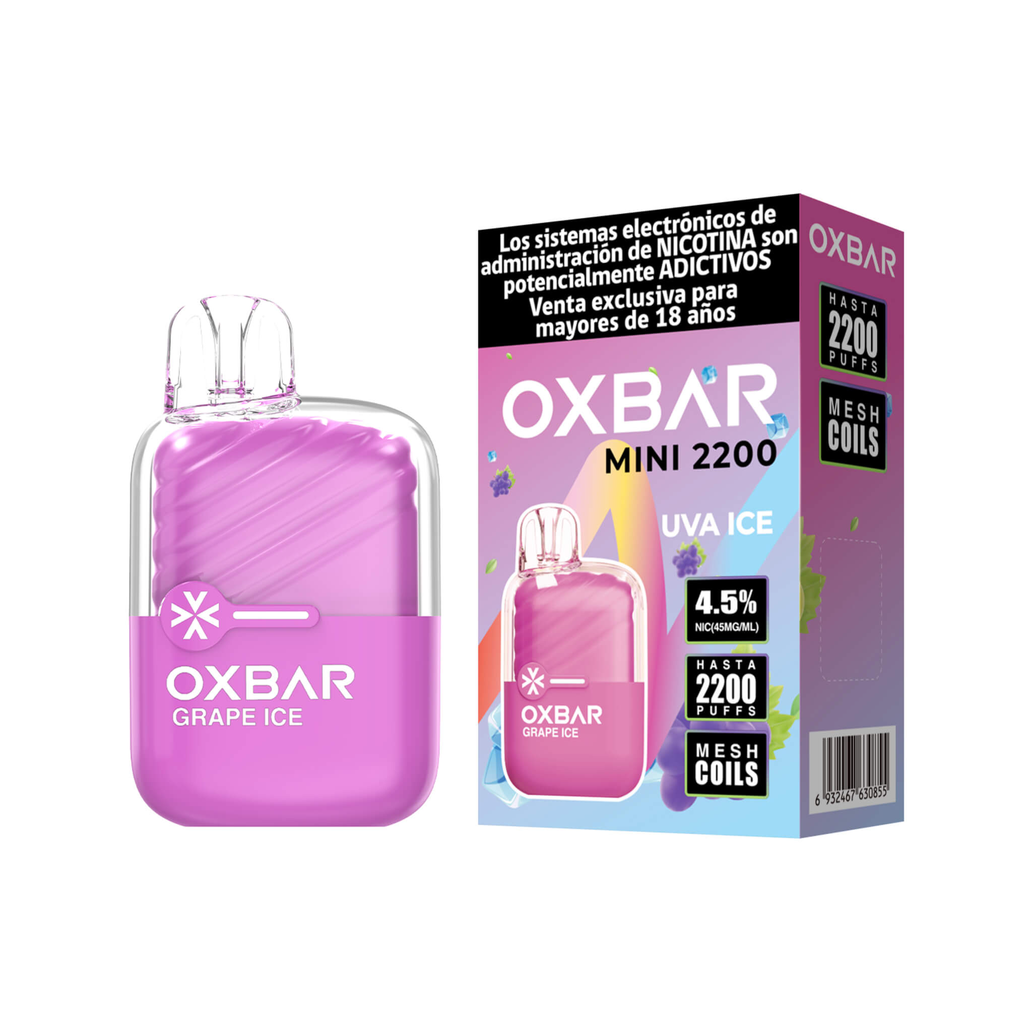 Vaper Desechable Oxbar Mini 2200 puffs Grape Ice