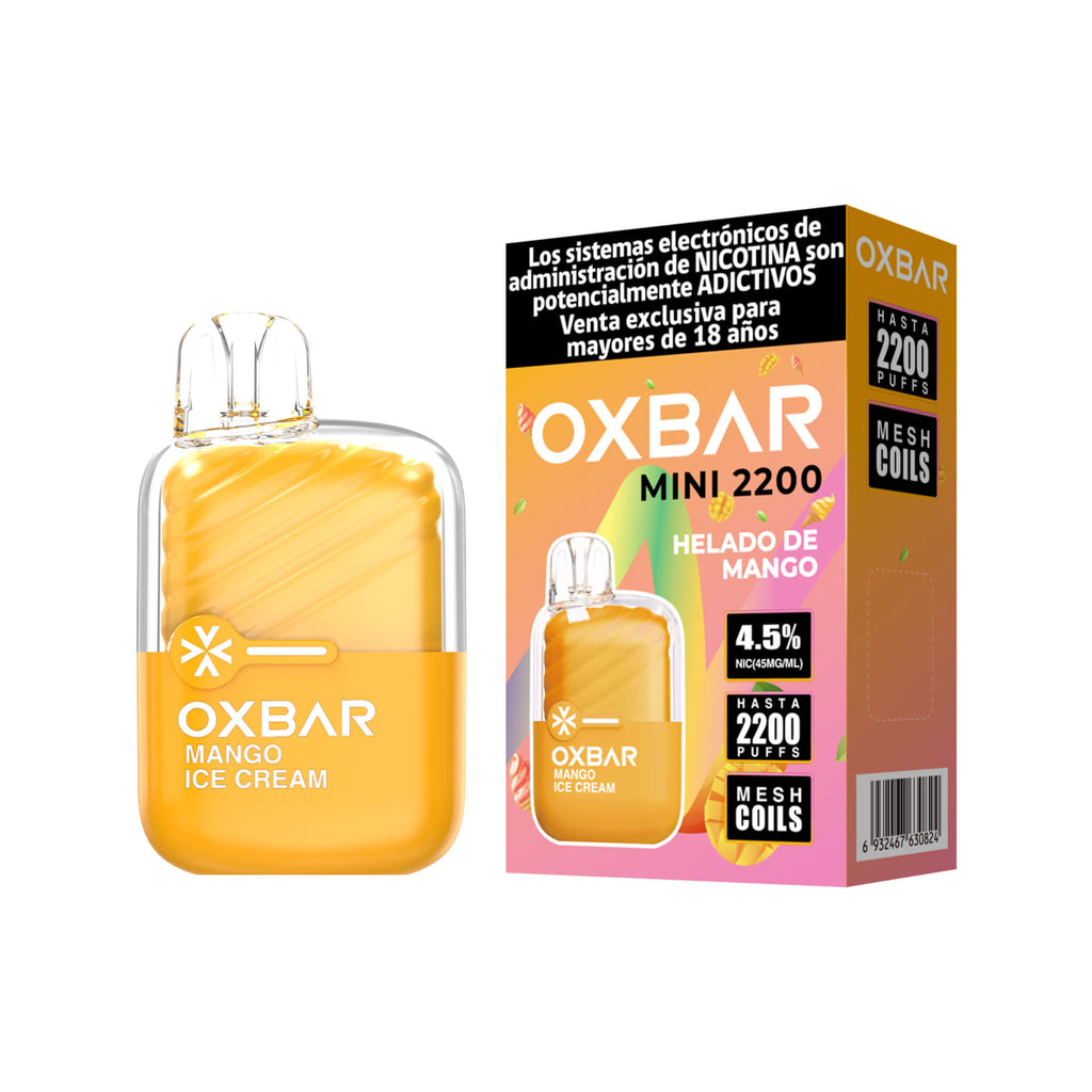 Vaper Desechable Oxbar Mini 2200 puffs Mango Ice Cream