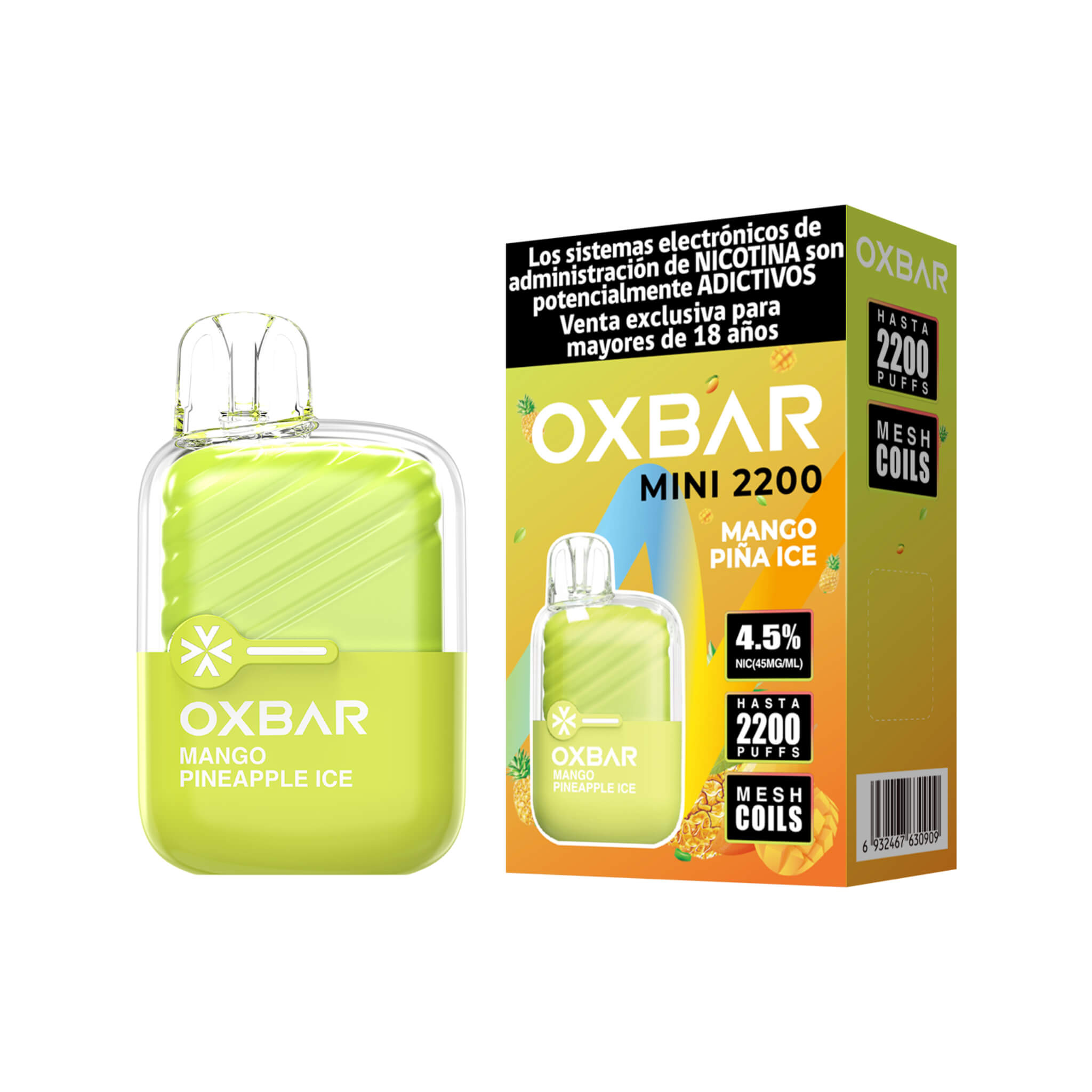 Vaper Desechable Oxbar Mini 2200 puffs Mango Pineapple Ice