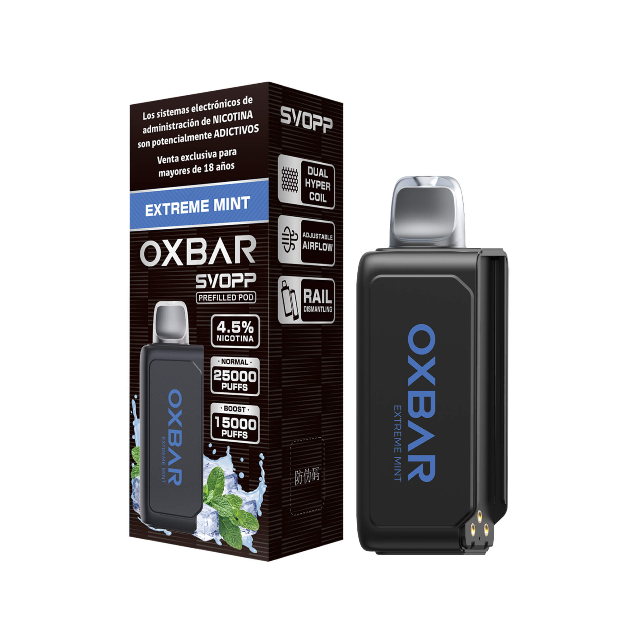 Vaper Desechable Oxbar Svopp 25000 puffs Extreme Mint
