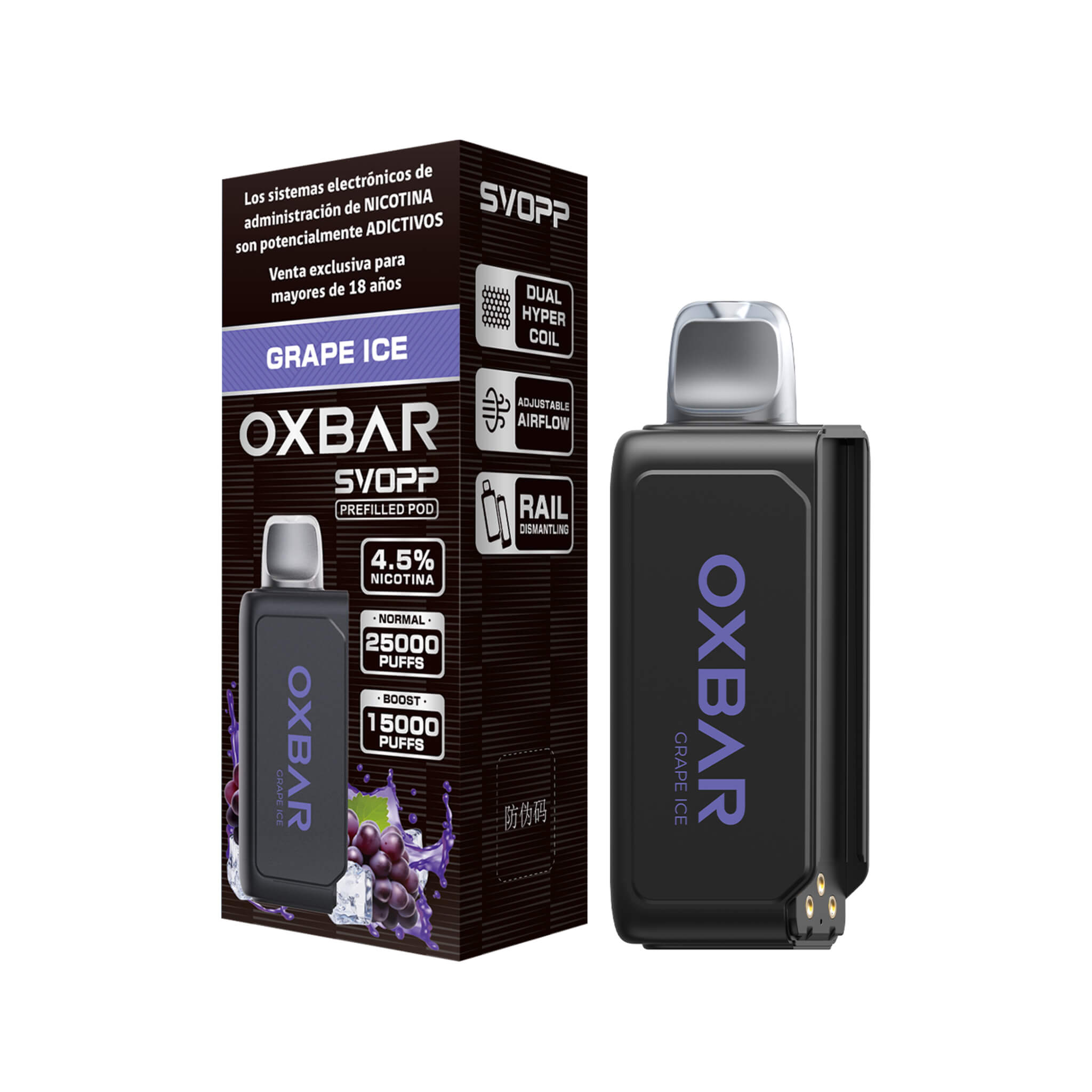 Vaper Desechable Oxbar Svopp 25000 puffs Grape Ice