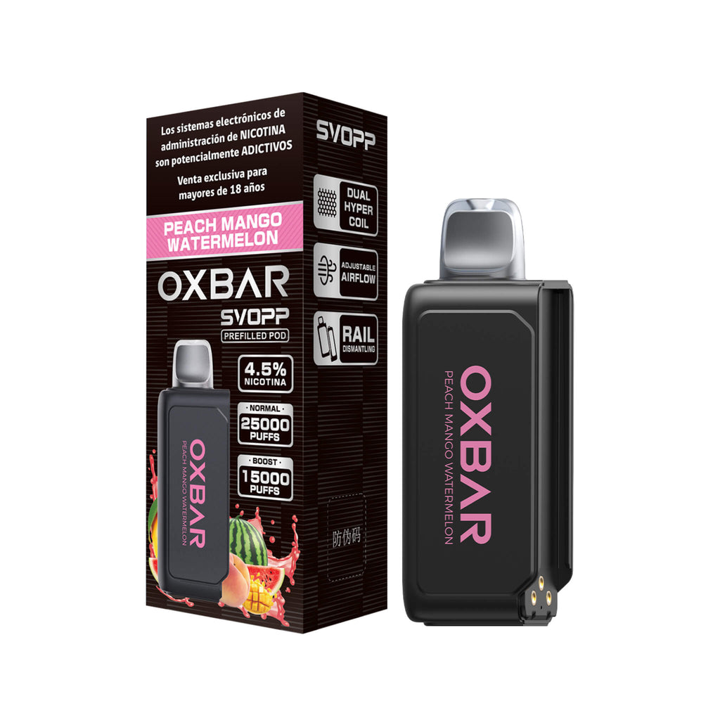 Vaper Desechable Oxbar Svopp 25000 puffs Peach Mango Watermelon