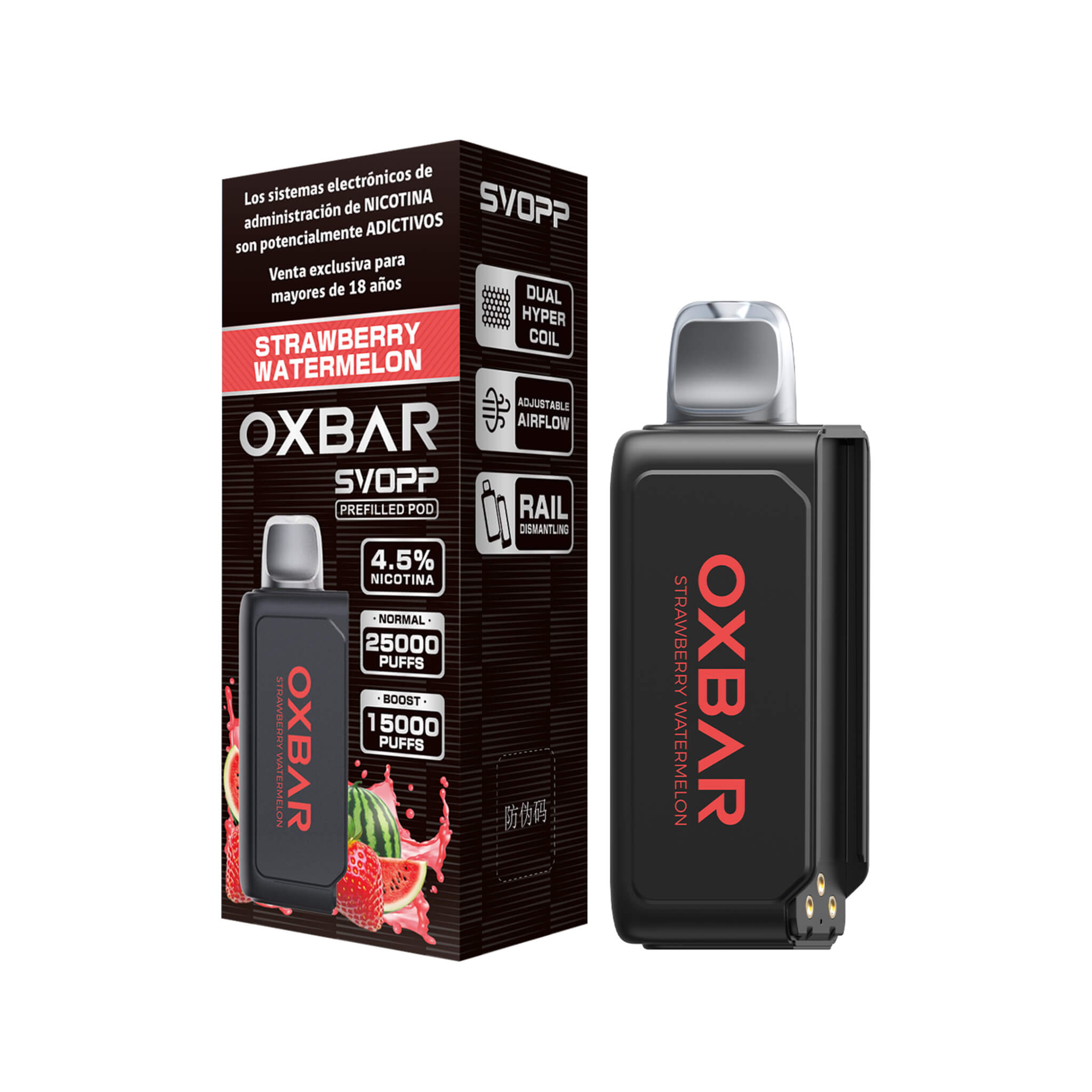 Vaper Desechable Oxbar Svopp 25000 puffs Strawberry Watermelon