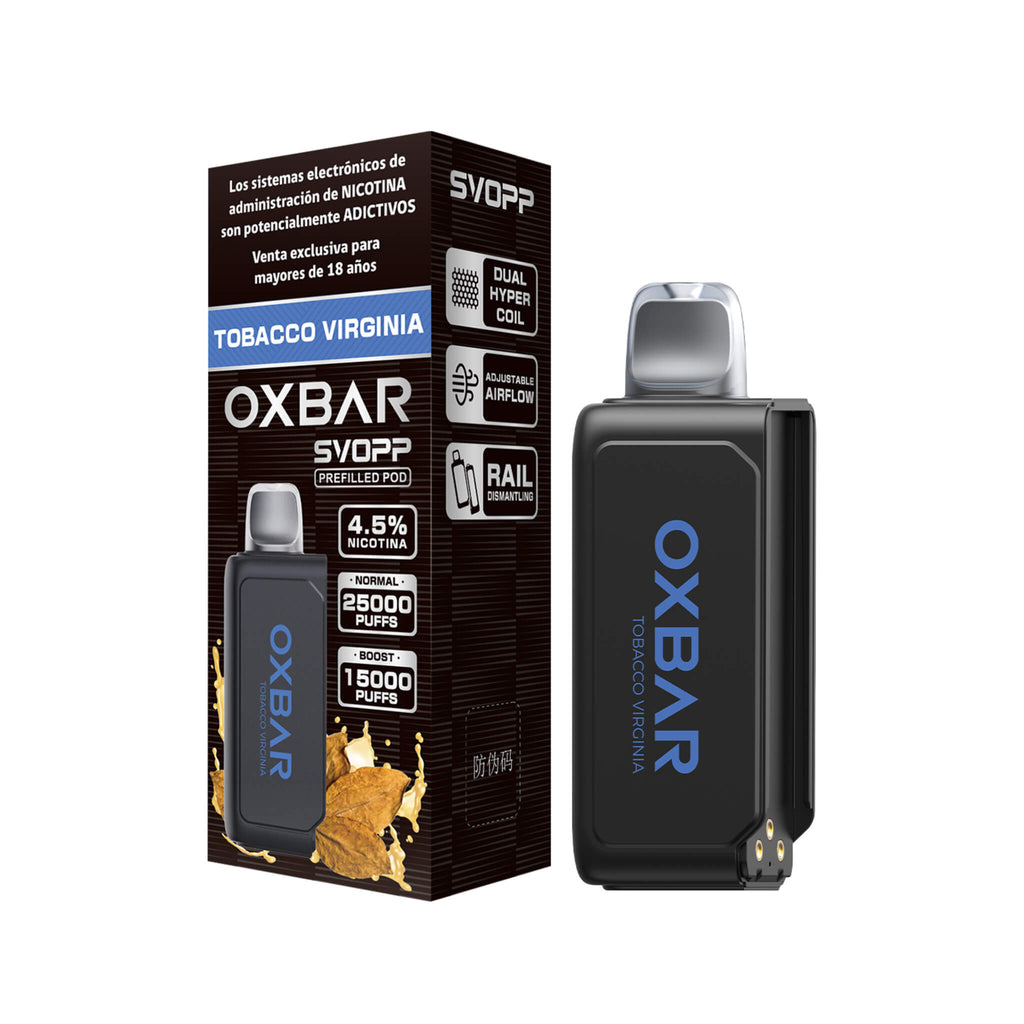Vaper Desechable Oxbar Svopp 25000 puffs Tobacco Virginia