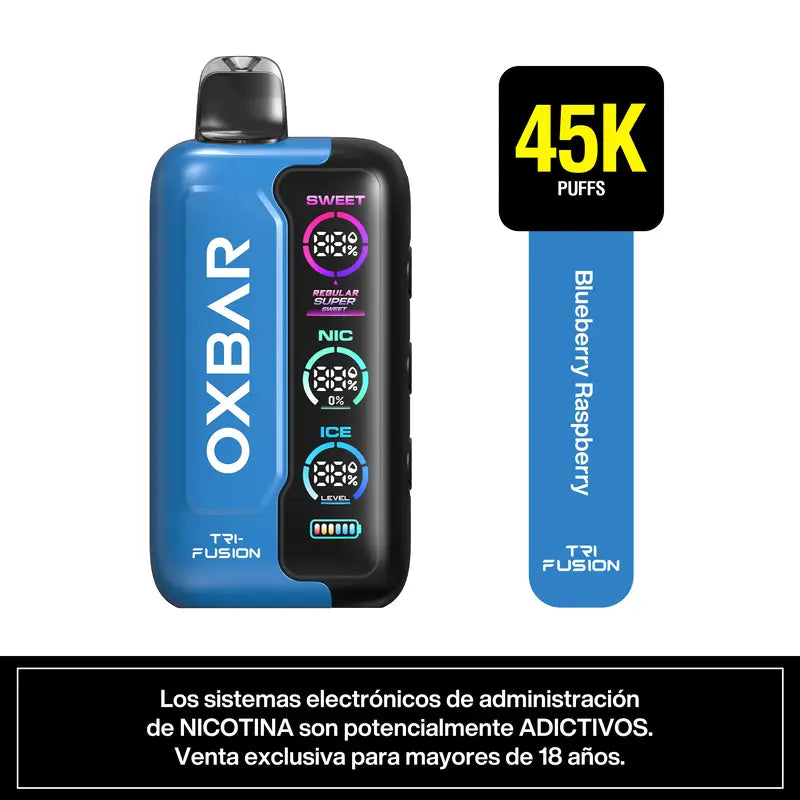 Vape Desechable Oxbar Trifusion 45000 puffs Blueberry Raspberry