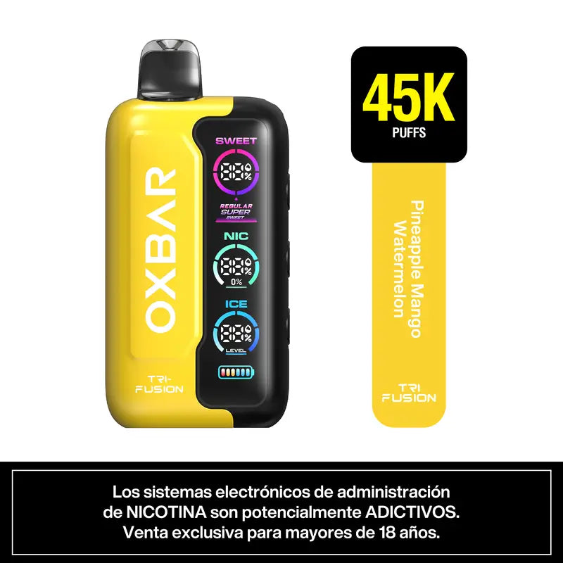 Vape Desechable Oxbar Trifusion 45000 puffs Pineapple Mango Watermelon