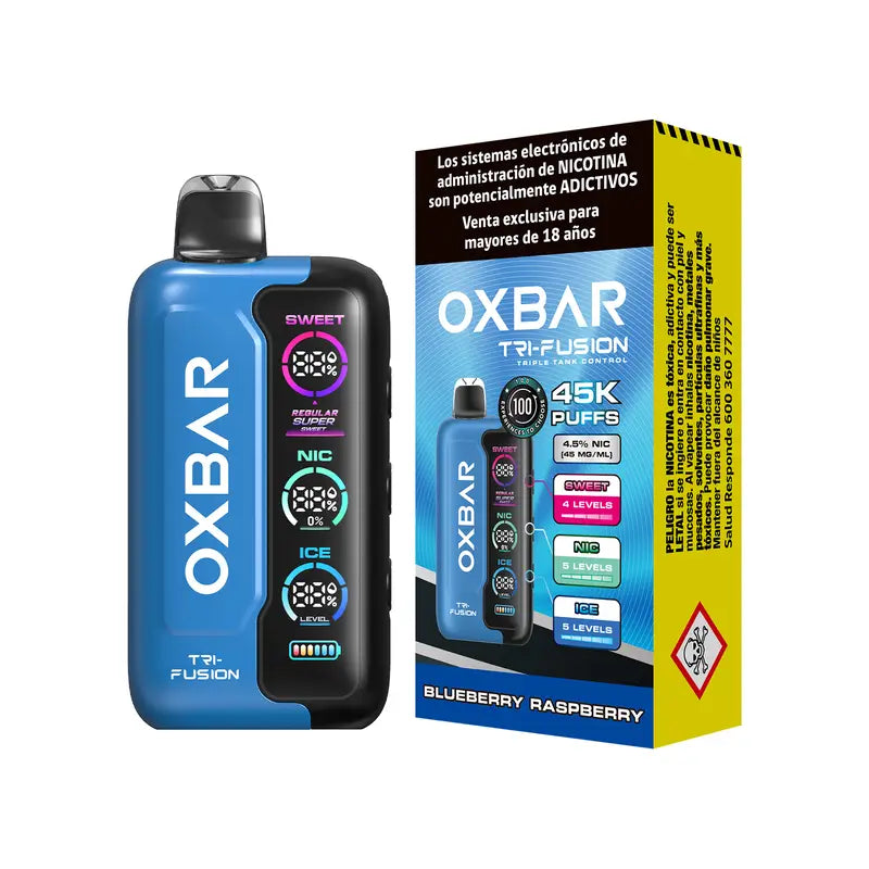 Vape Desechable Oxbar Trifusion 45000 puffs Blueberry Raspberry