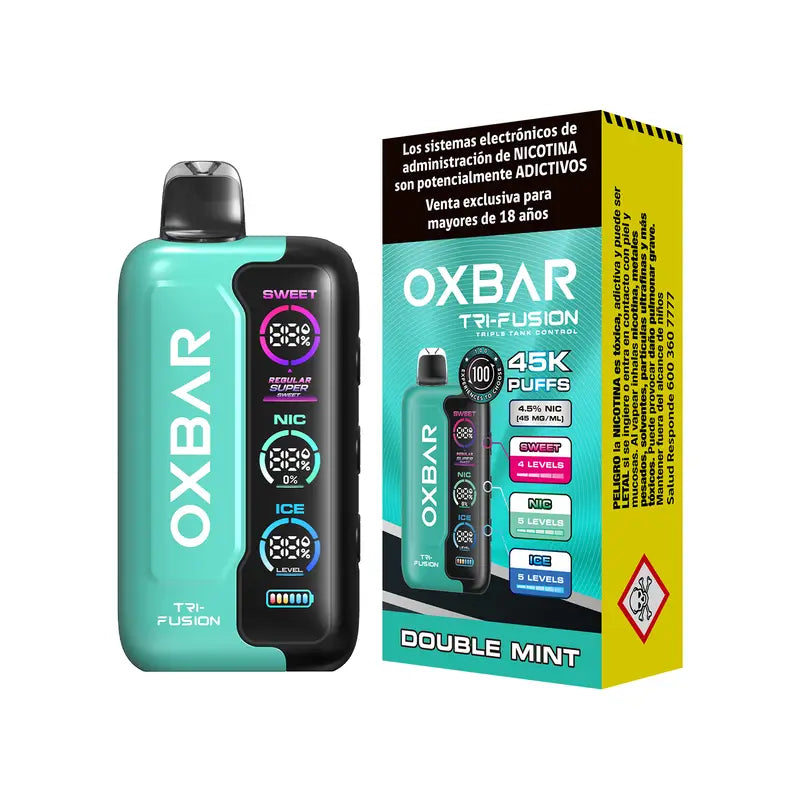 Vape Desechable Oxbar Trifusion 45000 puffs Double Mint