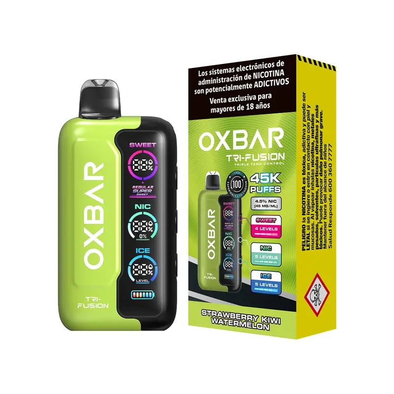 Vape Desechable Oxbar Trifusion 45000 puffs Strawberry Kiwi Watermelon