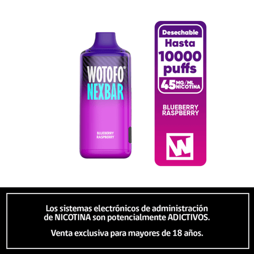 Vaper Desechable Wotofo Nexbar 10000 puff Blueberry Raspberry