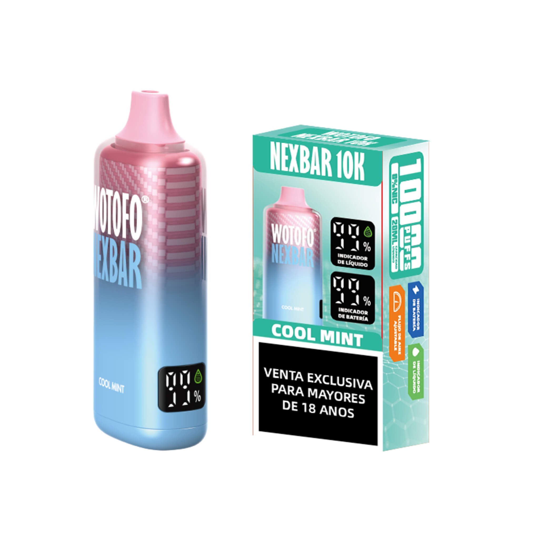 Vaper Desechable Wotofo Nexbar 10000 puff Cool Mint