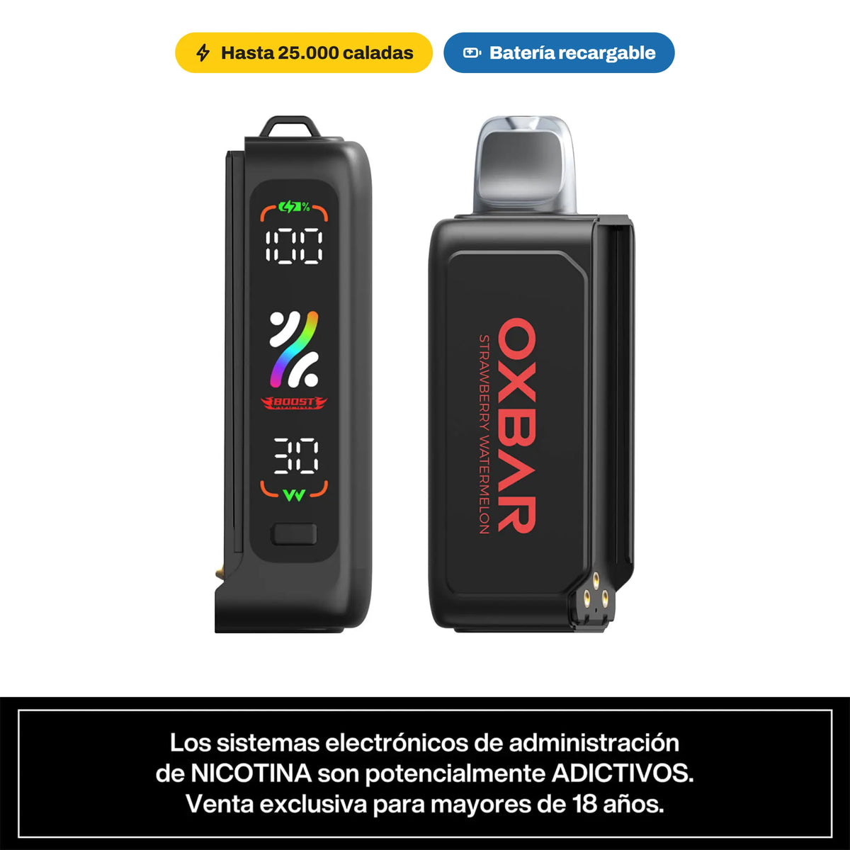 Vape Desechable Oxbar Svopp 25000 Puffs - Batería y Pod