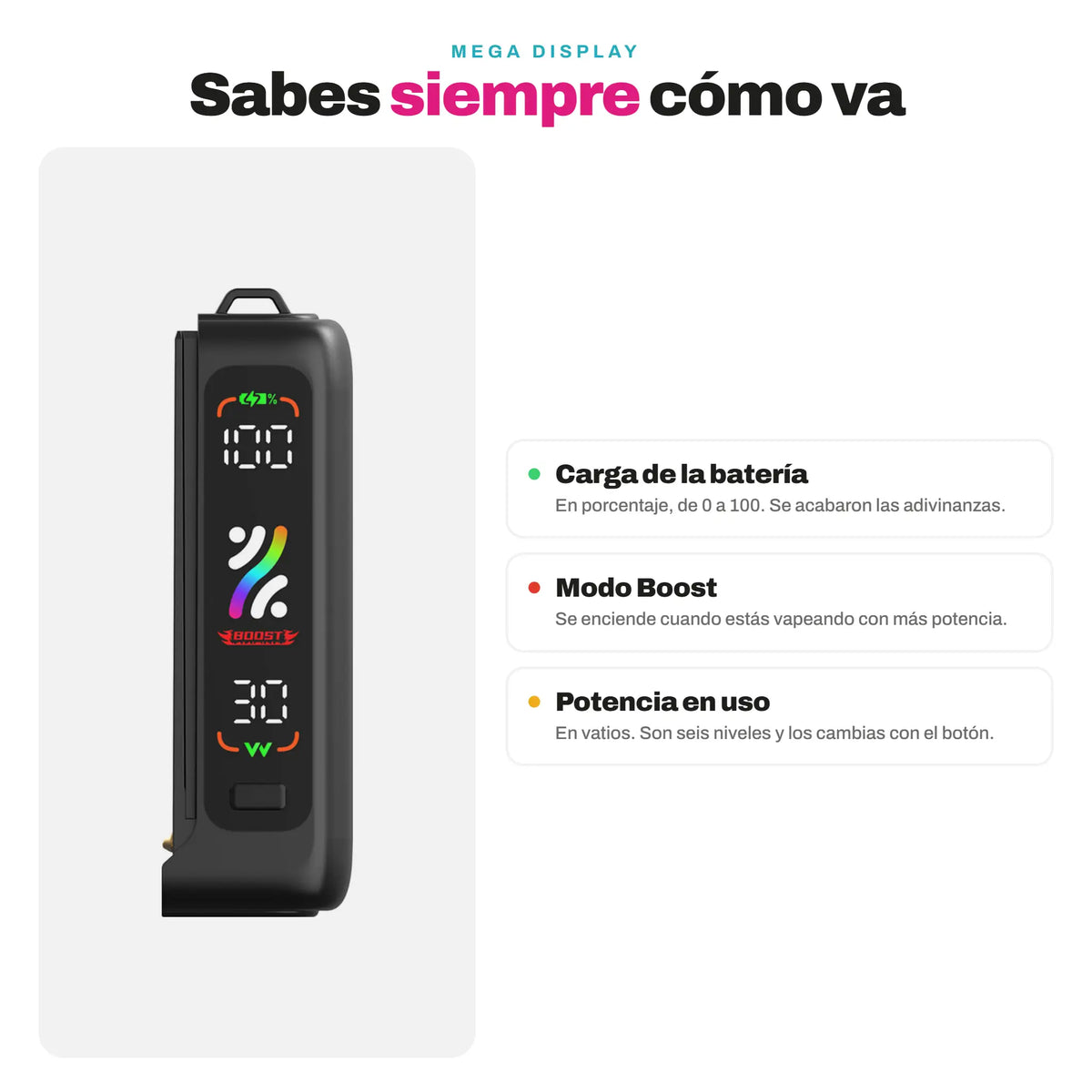 Vape Desechable Oxbar Svopp 25000 Puffs - Pantalla