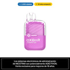 Vaper Oxbar Mini de 2.200 caladas, formato compacto, con advertencia de venta solo a mayores de 18 años