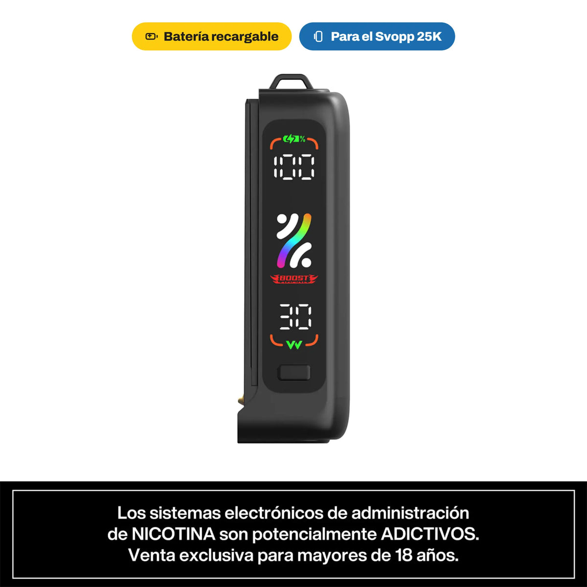 Batería Recargable Oxbar Svopp 25000 Puffs Black