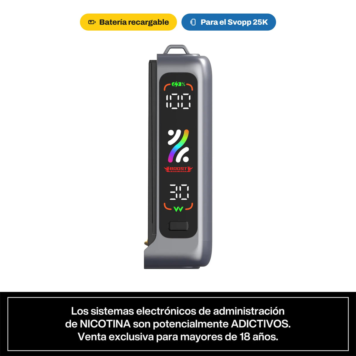 Batería Recargable Oxbar Svopp 25000 Puffs - Gunmetal